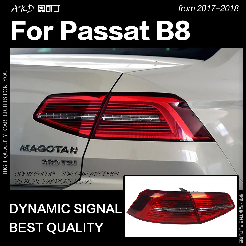 AKD автомобильный Стайлинг для VW Passat B8 задние фонари Passat светодиодный задний фонарь светодиодный DRL Dynami сигнал тормоза заднего хода авто аксессуары