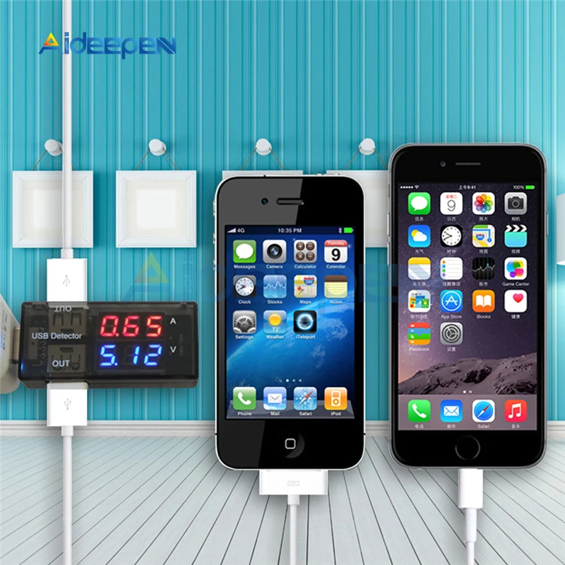 Красный + синий с двойным выходом USB ток напряжение зарядный детектор Тестер