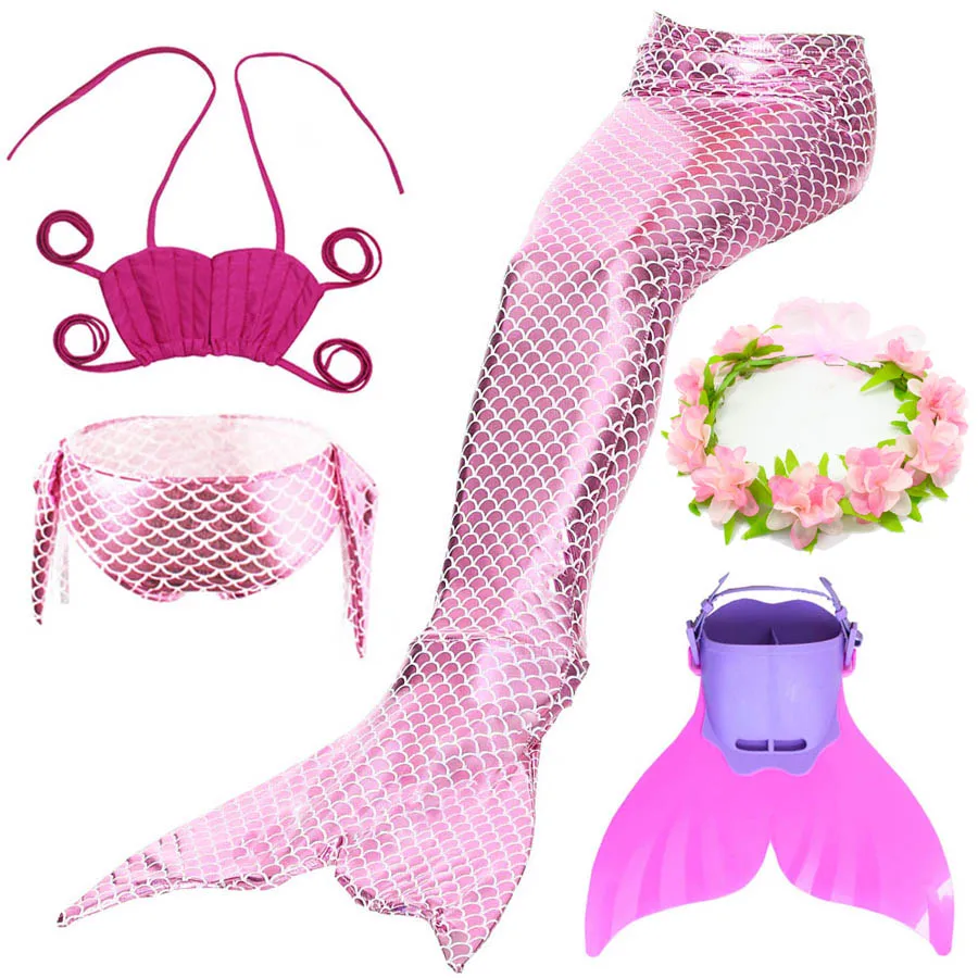 Купальный костюм «хвост русалки» для девочек, косплей, купальный костюм бикини для девочек, детский купальный костюм из монофина