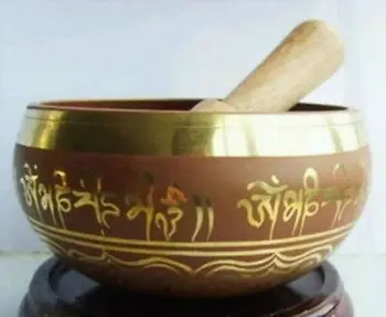 

Rare Superb Tibetan OM Ring Gong YOGA Singing Bowl +8cm