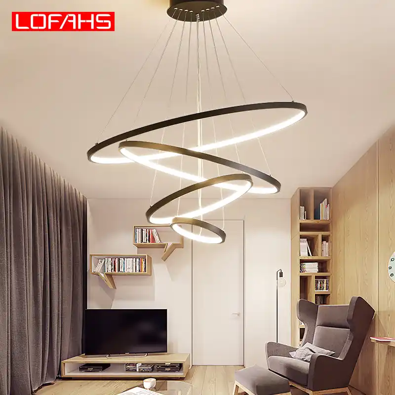 Lofahs Modern Led Pendant Light Hang Aluminum Circle Ring Lamp