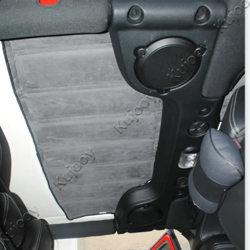 Черный/серый Автомобильный интерьер окна крыша Hardtop теплоизолированный хлопковый комплект для Jeep Wrangler 4 двери 2012