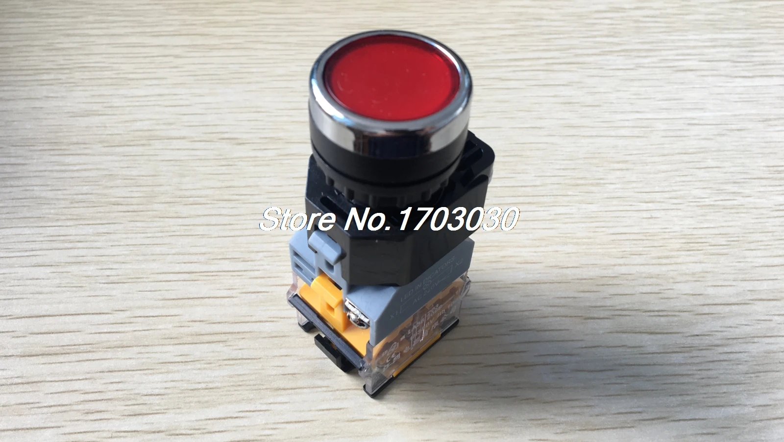 

LA38/203 Red LED Indicator DPST NO+NC Momentary Push Button Switch Ui 400V