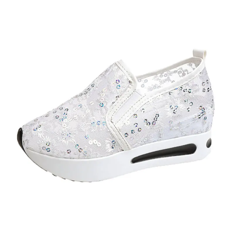 

Women Summer Shoes Women Platform Shoes Comfort Closed Snowflake lace Platform Flats Female Sexy Dress Party Platform Shoes