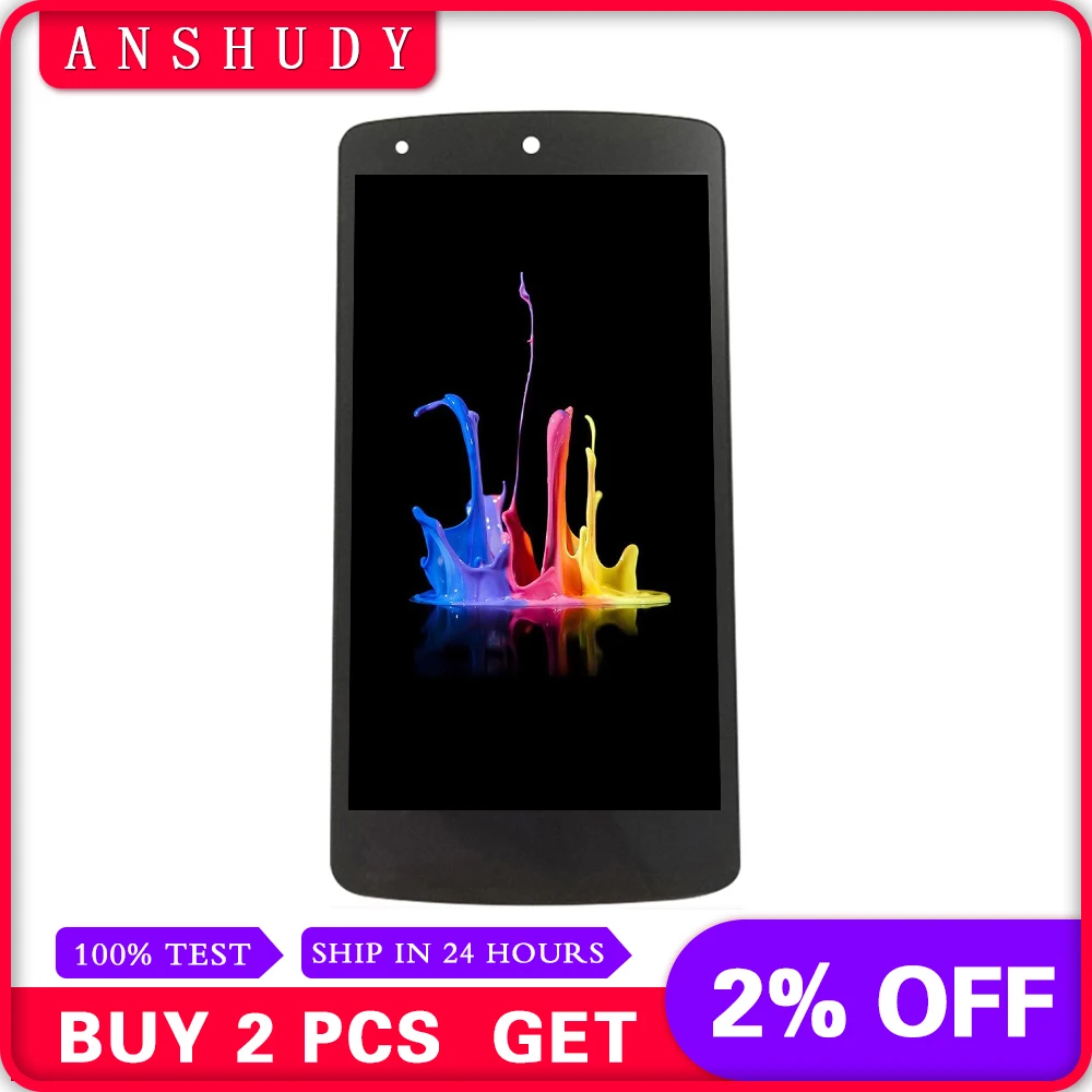 

For LG Google Nexus 5 D820 D821 LCD Display Panel Screen Module + Touch Screen Digitizer Sensor Assembly With Frame