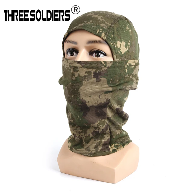 Breathable Balaclava Tight striped Camo Full Face Mask Tactical Airsoft