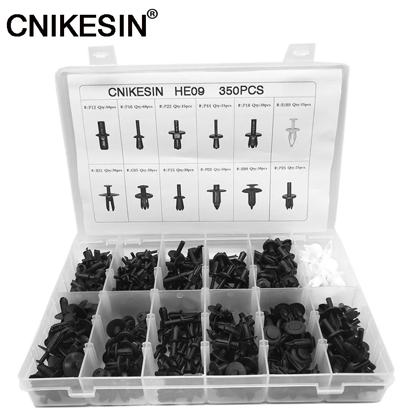 CNIKESIN 350PCS Automobile body Panel Lining Trim Main Fastener Nylon