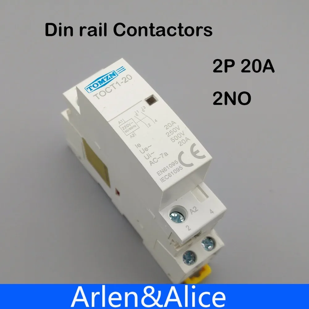 Модульный контактор переменного тока TOCT1 2P 20A 220 В/230 В 50/60 Гц|modular contactor|contactor acac