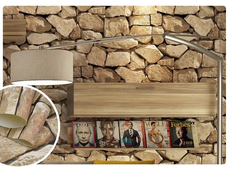 3D Водонепроницаемая винтажная каменная настенная бумага рулон деревенский искусственный камень Текстура Виниловая ПВХ настенная бумага домашний декор для стен