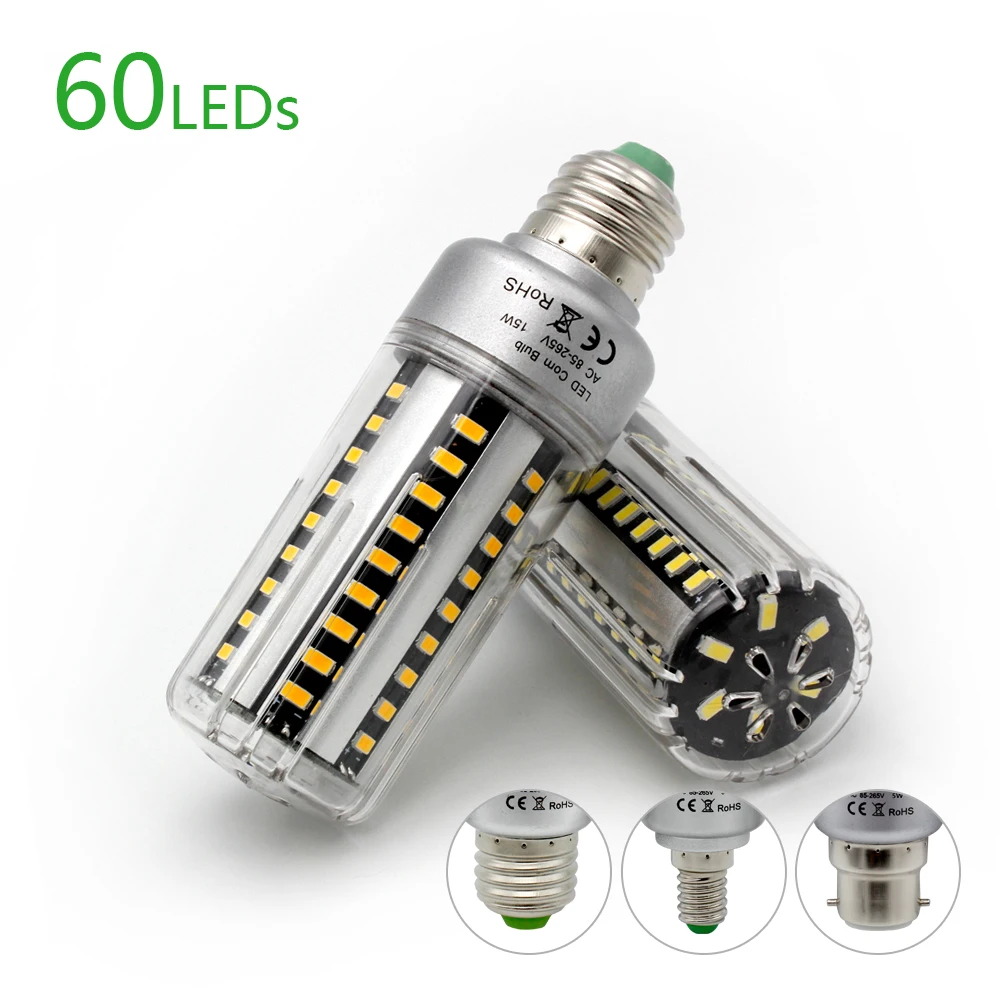 SMD 5736 светодиодный светильник кукуруза B22 E14 E27 AC 110 В/220 В алюминиевый PCB 5 Вт 7 9 15 20 25