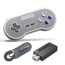 Para 8 8bitdo Wireless Controller 8 bit 2.4G USB Wireless Controller Para Nintendo Gamepad Para SNES Clássico Edição Vibração Controles de Movimento Joystick