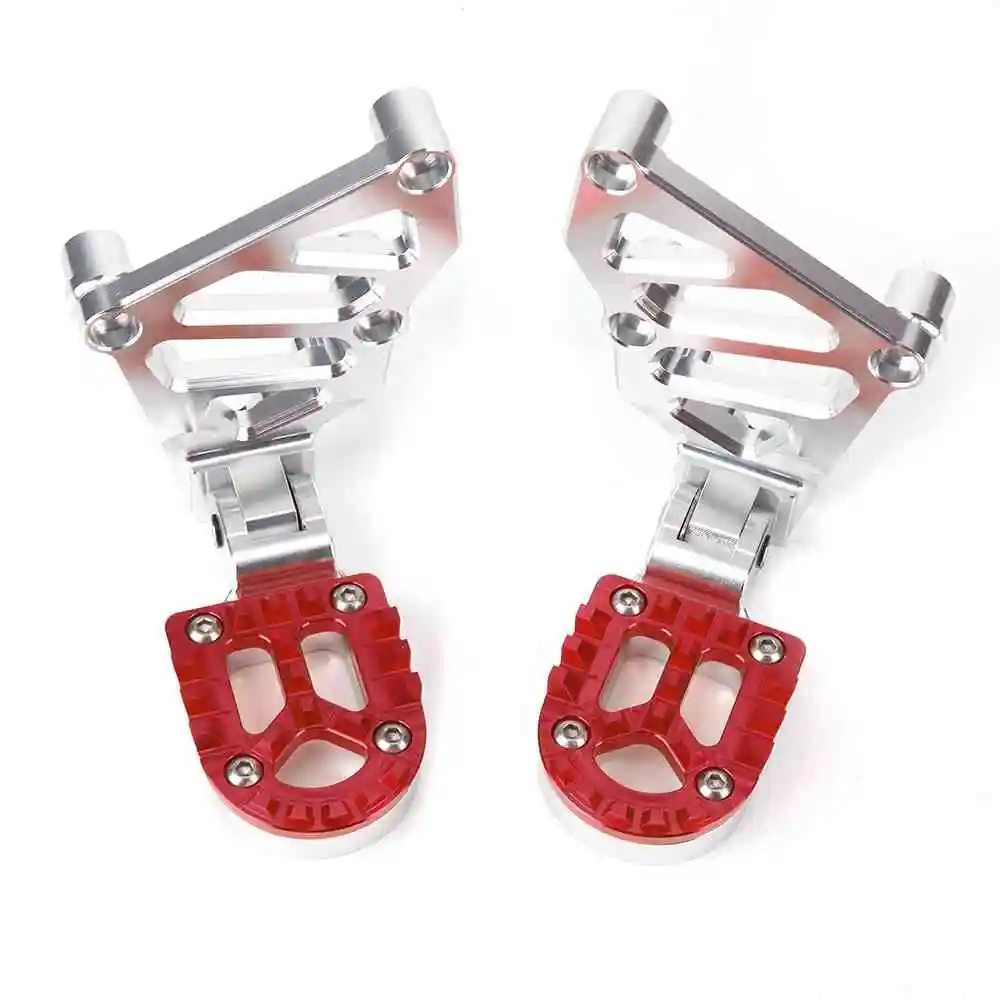 For HONDA X-ADV X ADV 750 Rear Foot Pegs Footrest CNC Aluminum Motorcycle Rear sets Adjustable Foot Pegs - Цвет: Красный