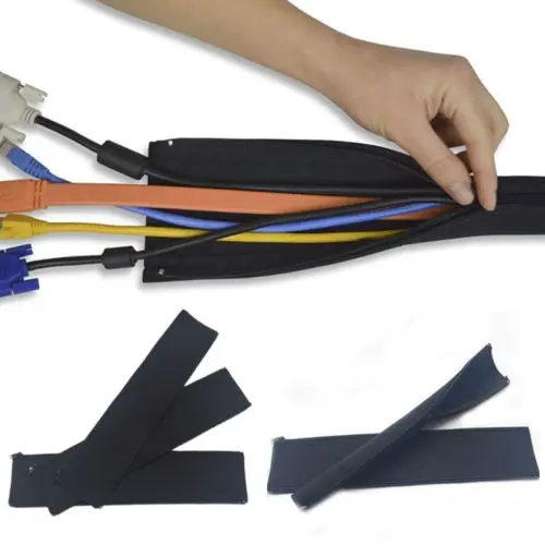 

1Pc DIY Neoprene Cable Management Sleeve Zipper Wrap Wire Hider Cover Organizer