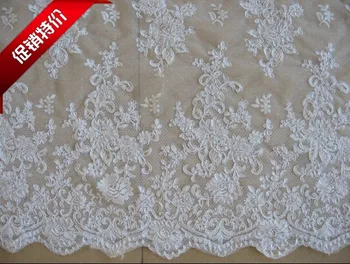 

Elegant French Corded Lace Fabric, Off White French Cord lace Beige