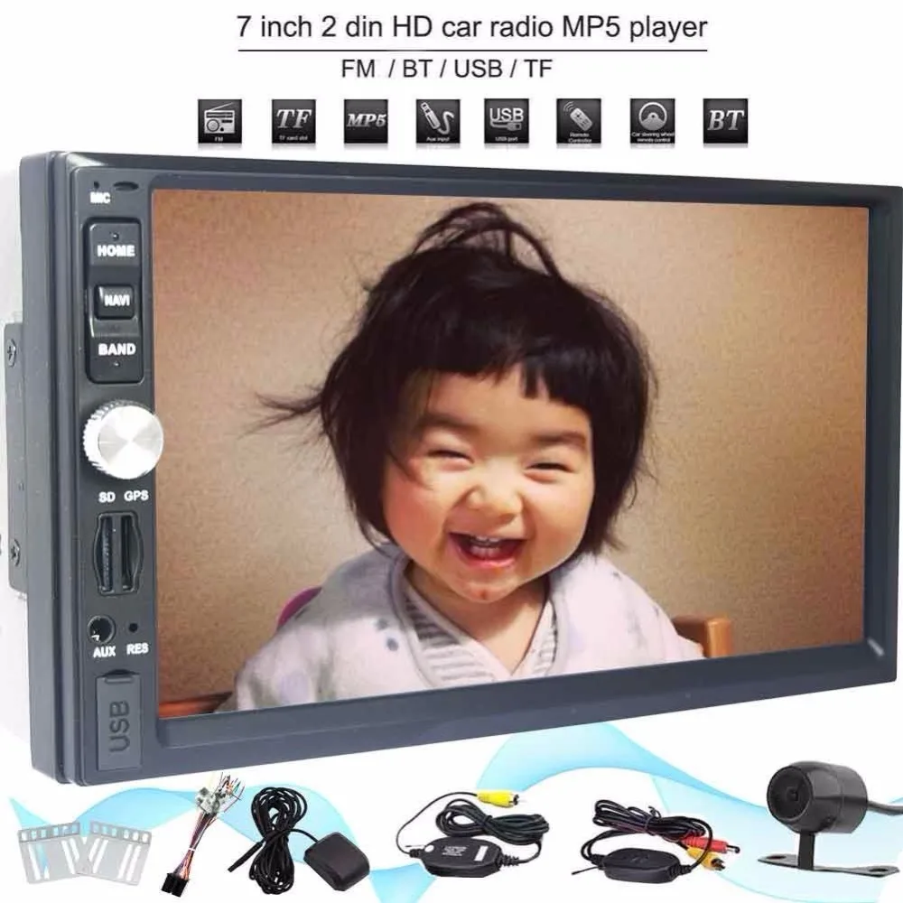 

Eincar Rear Camera+Car Stereo 2Din Radio MP5 Player Autoradio Head Unit Car Multimedia Player Radio Entertainment USB FM GPS Map
