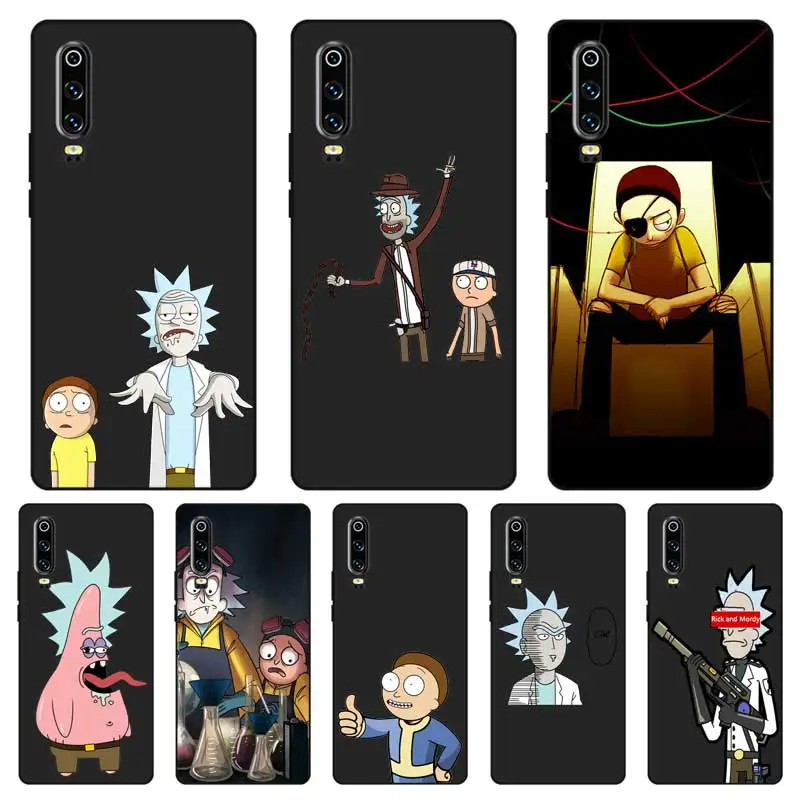 N352 Morty холодный черный силиконовый чехол для Huawei P8 P9 P10 P20 P30 Lite Pro P Smart Plus 2017 2019 |