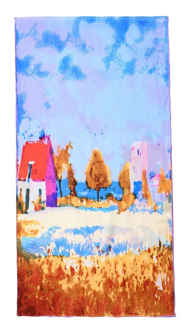 SALUTTO натуральный шелковый шарф для женщин Ван Гог Картина маслом модный роскошный бренд дизайнер Популярные шарфы женские - Цвет: Color22