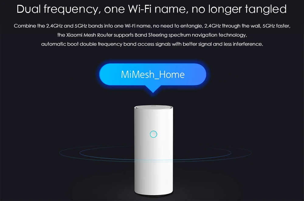 Xiaomi Mesh 2,4 ГГц+ 5 ГГц WiFi Интеллектуальный маршрутизатор AC2567Mbps AC1300 беспроводной+ кабель 1000 м+ 1300 м линия питания Bluetooth 4,2 маршрутизатор