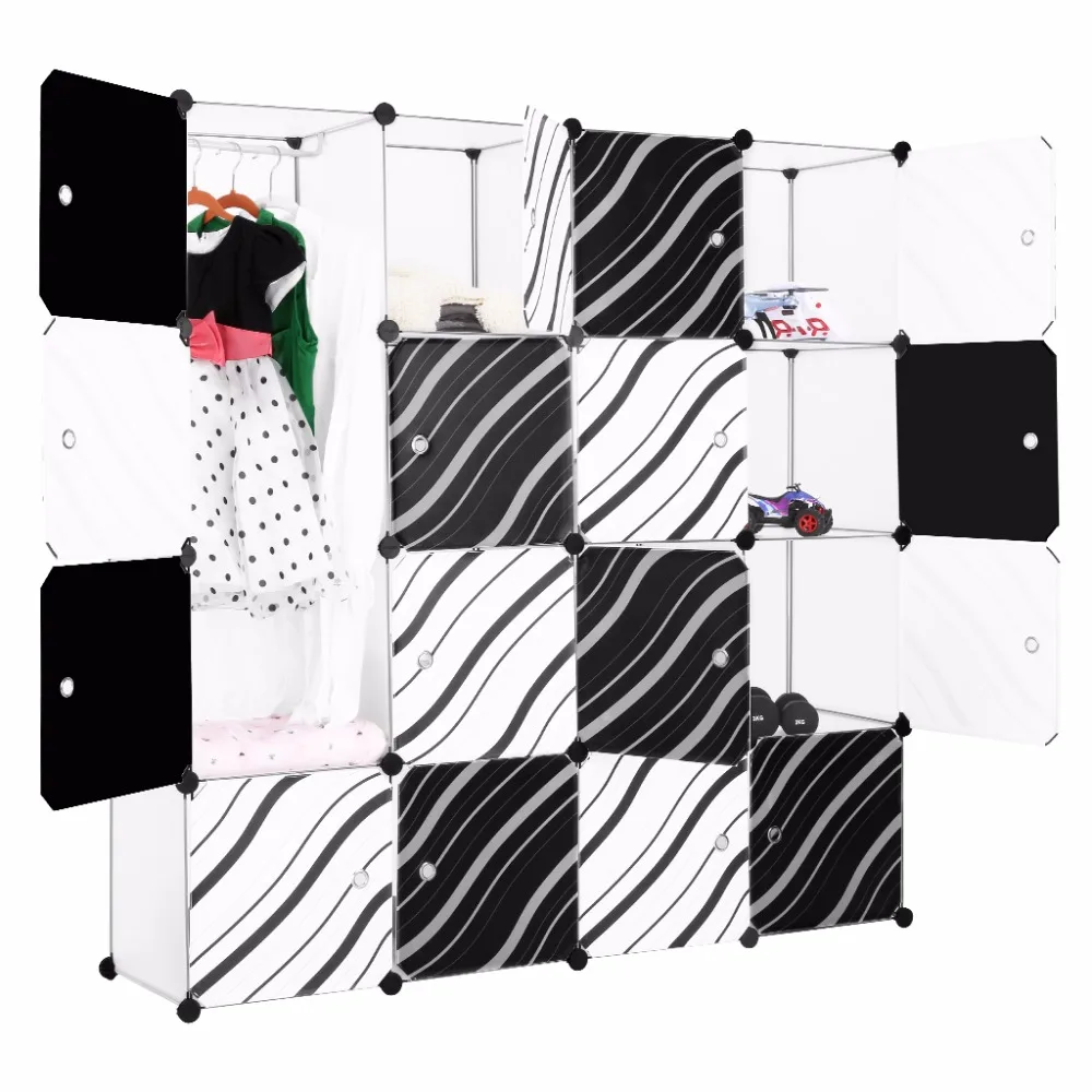 LANGRIA 16 Cube Translucent White Interlocking Modular Storage