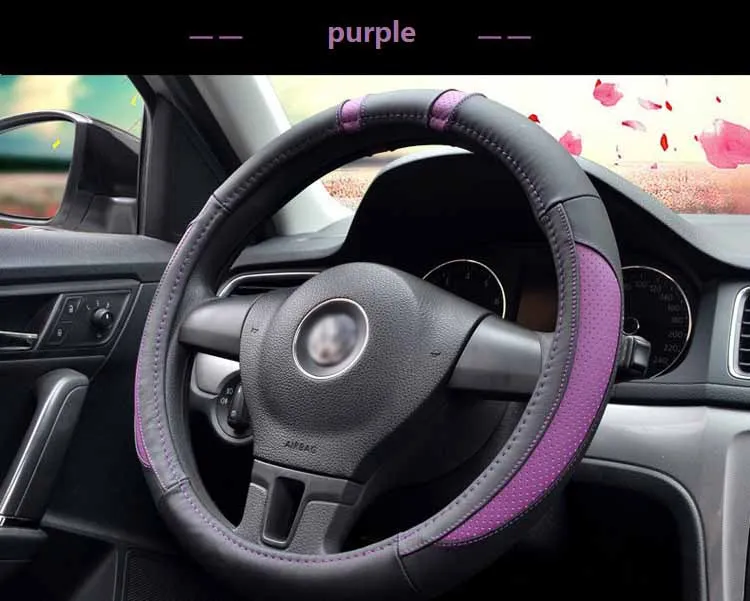 Car Steering Wheel Cover Leather Anti-slip For for Car Truck Van SUV Protector