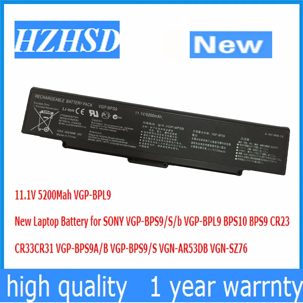 11 1 V 5200Mah Новый VGP-BPL9 Аккумулятор для ноутбука SONY VGP-BPS9/S/b BPS10 BPS9 CR23 CR33CR31 VGP-BPS9A/B VGP-BPS9/S