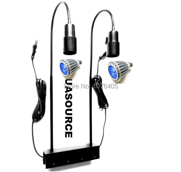 E27 Double clamp light twins stand fish tank lamp 360 degrees holder