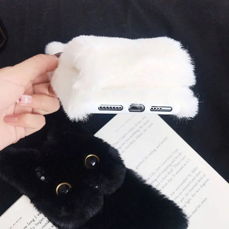 Boucho чехол для iPhone XS Max X XR случаях 3D Кот Пушистый для iPhone X теплый чехол для iPhone 6 6S 7 8 плюс Чехол для телефона