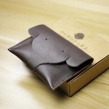 

Genuine Leather cute wallet Animal Prints Hasp Card Holder Short women purse slim mini purse small money bag elephant card case