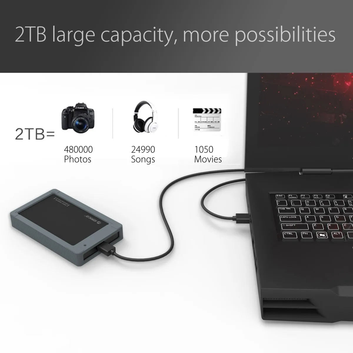 ORICO 2.5 дюймов HDD SSD SATA к USB3.0 5/6 Гбит/с ящик для инструмента Бесплатная Алюминий чехол