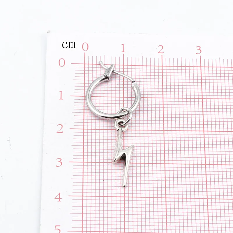 r-New-Punk-Cool-lightn-Small-Open-Hoop-Earrings-With-Pandent-Personality-Silver-Color-Earring