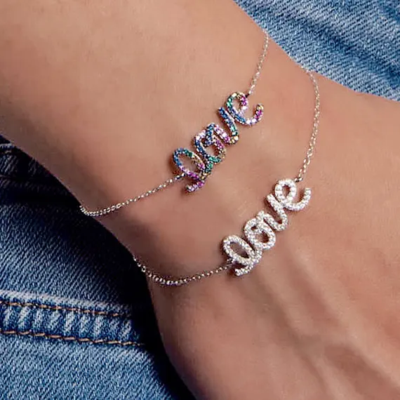 

Authentic New Arrive Women Lovely Bracelet 925 Sterling Silver CZ Crystal Charm Bracelet For Women Wedding silver Jewelry Gift