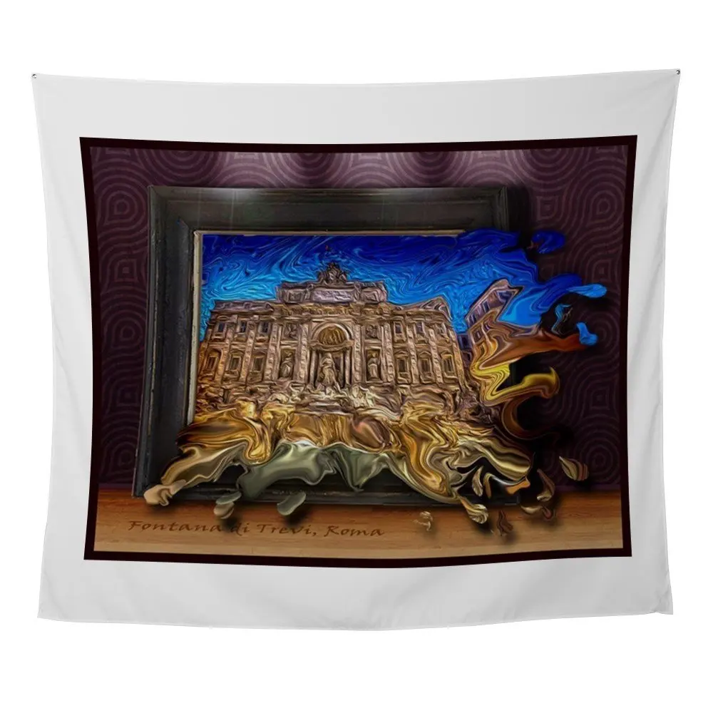 Stylized Fountaine Of Trevi Rome Wall Tapestry | Дом и сад