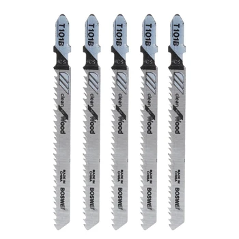 

5Pcs/Set T101B HCS 100mm Jigsaw Blade Clean for Wood T-Shank Jig Saw Blades