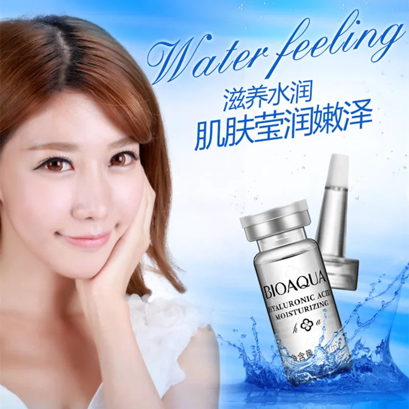 BIOAQUA Hyaluronic acid Essence Liquid Snail Vitamin Moist Moisturizing Brighten Skin Tone Smoothing Anti Wrinkle Beauty Care 5