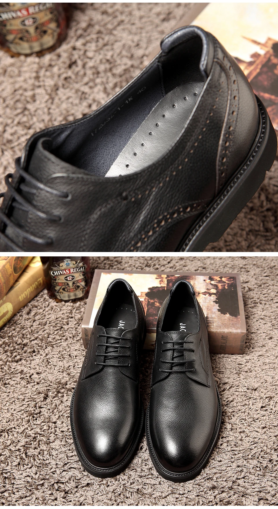 Jackmiller/Лидирующий бренд; Мужские модельные туфли из натуральной кожи; обувь с круглым носком; мужская повседневная обувь черного цвета на шнуровке; легкая мягкая обувь в деловом стиле