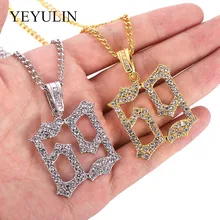 Homens hip hop gelo para fora bling 69 rapper pingente colares pave definir aaa strass moda 69 colar hip hop jóias presentes