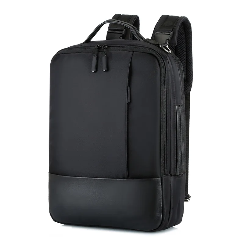 Деловой мужской рюкзак с защитой от кражи, умный рюкзак для ноутбука, USB зарядное устройство, мужская сумка на плечо, 15,6 дюймов, сумка для ноутбука, Мужская черная сумка - Цвет: Черный