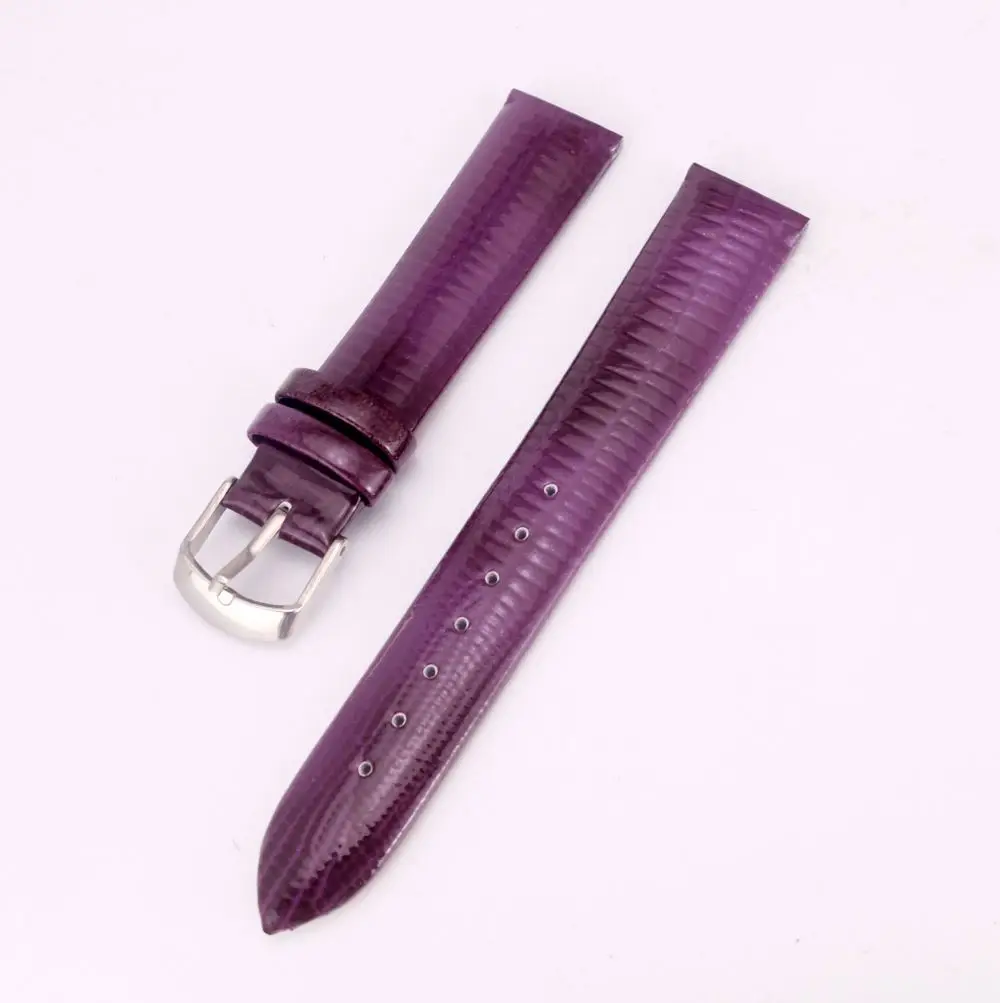 Ремешок для часов 12 мм 14 мм 16 мм 18 мм 20 мм ремешок для часов из натуральной кожи Аксессуары для часов Блестящий благородный женский лакированный кожаный ремешок для часов - Цвет ремешка: Фиолетовый