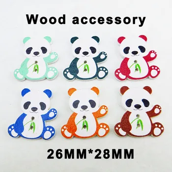 

50pcs bear buttons 2 Holes patterns cartoons Wood Sewing violet Button Scrapbooking charms WCF-472