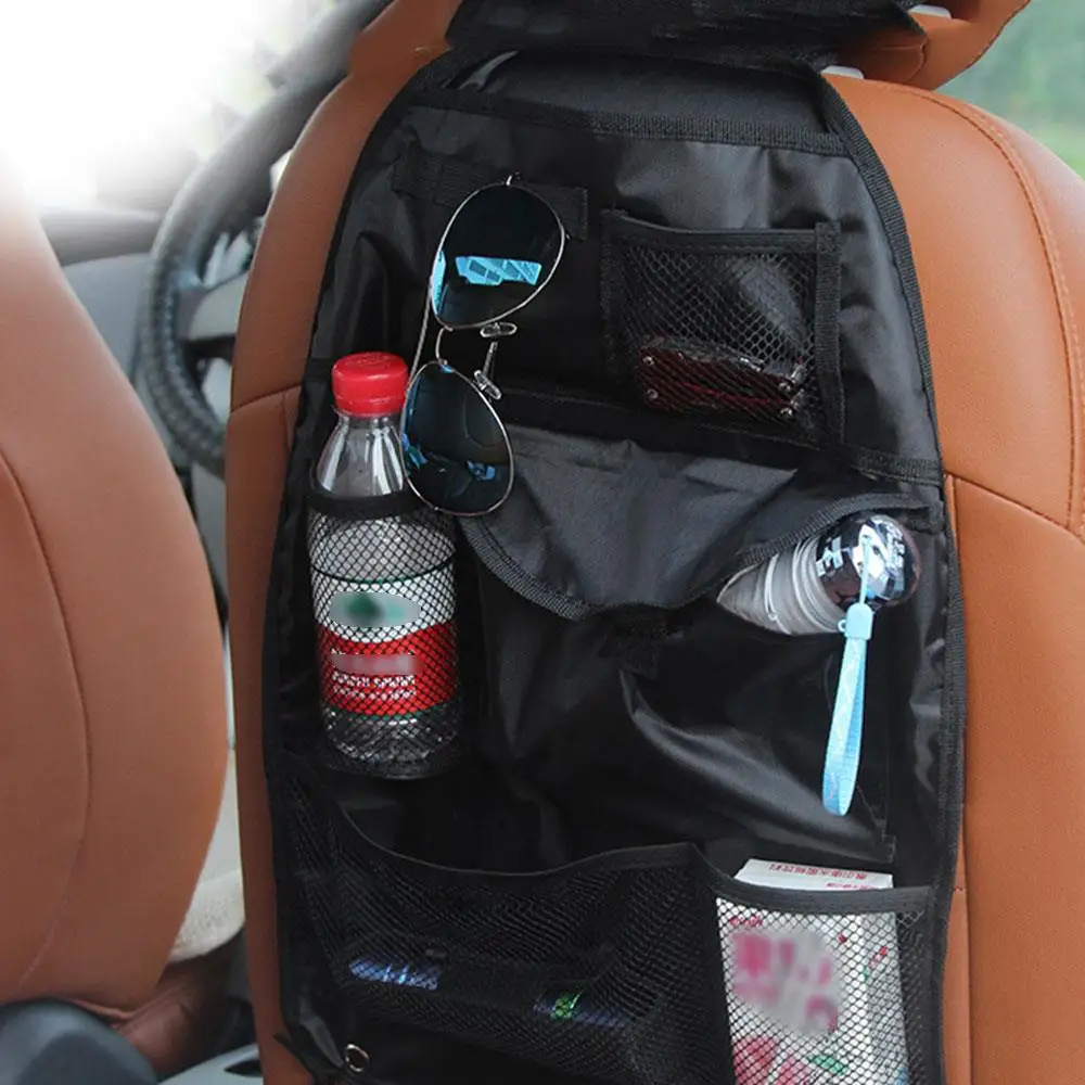 

Oxford Cloth Black Car Seat Back Cover Protector Bag Premium Multi-Function Children Mat Anti Stepped Dirty Protector Seat Bag