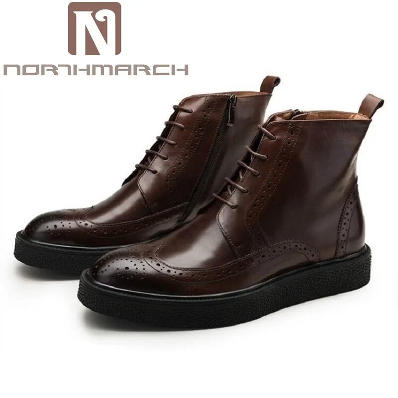 

NORTHMARCH Handmade Cow Leather Boots Men Winter Shoes Luxury Designer Footwear High Quality Autumn Ankle Adult Men Boots