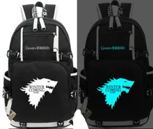 Anime Game of Thrones Eis und Feuer Glow In licht Rucksack Schüler Schultasche Druck Casual Bag Cosplay Geschenke