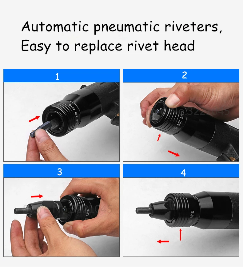 M3/M4/M5/M6/M8/M10/M12 пневматический клепальный пистолет, Тяговая гайка, автоматический воздушный клепальщик, гайка, пистолет, инструмент