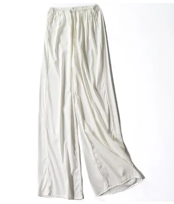 Casual Nueve Amplia Cintura Polvo 2019 Beige De En Cuero Pantalones Pierna Seda Suelta Minutos pYqBBxS