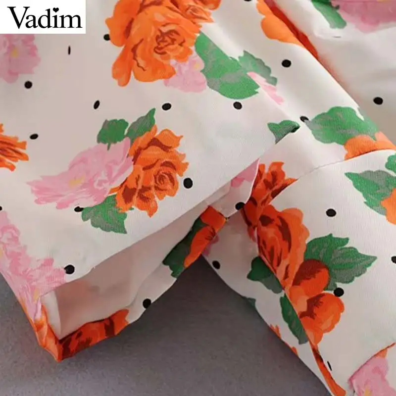 Vadim women floral print mini dress Sexy V neck back zipper half sleeve female casual beach dresses summer chic vestido QC553