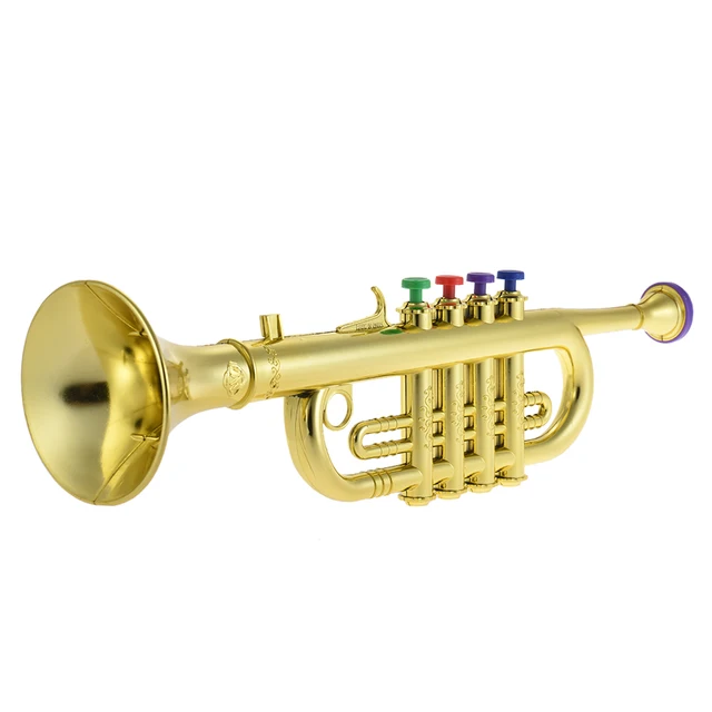 Free shipping Toy Trumpet with 4 Colored Keys Musical Instrument Gift