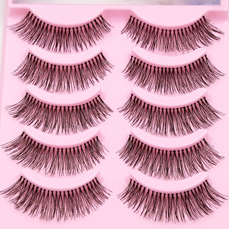 

YOKPN Natural Sparse Cross Eye Lashes Extension Makeup Long False Eyelashes Thick White Cotton Terrier Natural False Eyelashes