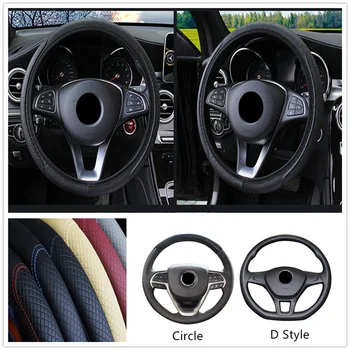 

2019 D Circle Leather Car Steering wheel Cover Anti-Slip Auto for Jeep Liberty Trailhawk Commander Hurricane Gladiator