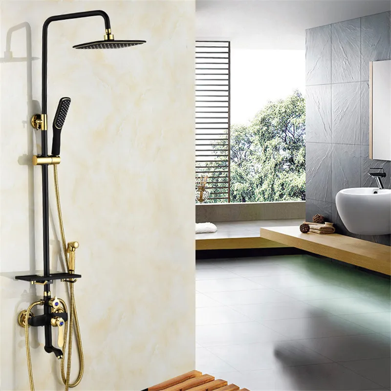 

New black gold parrot four file with full copper wash washer spray shower shower suit, a replacement tray.
