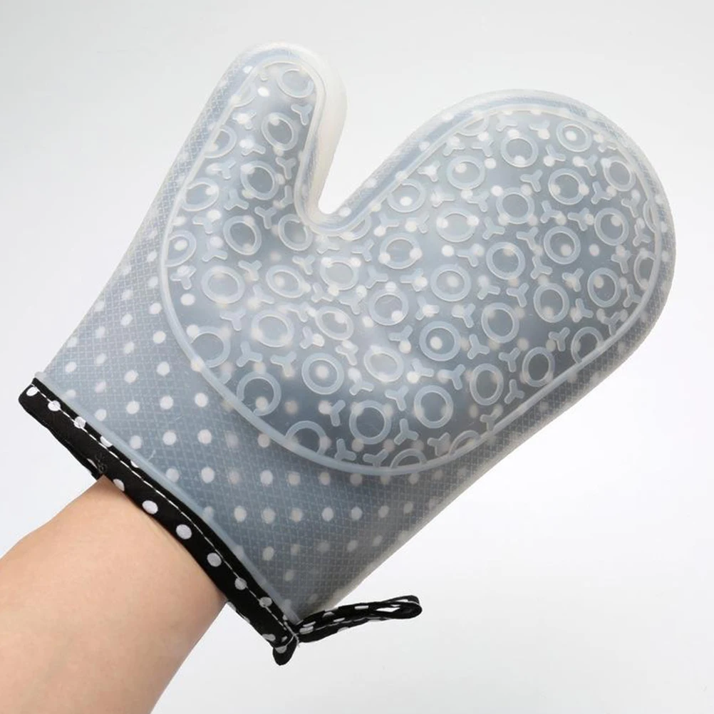 

Practical Easy to clean Multifunctional Silicone Oven Mitts with Quilted Cotton Lining for Home Kitchen Cooking Baking
